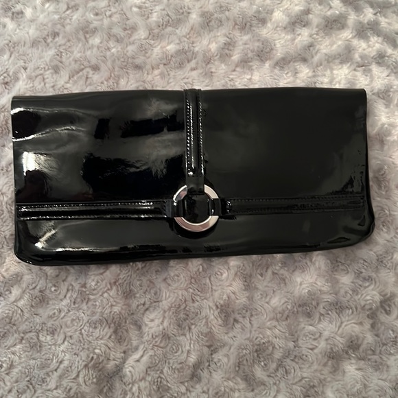 LK Bennett Black Patent Ballina Clutch NWT